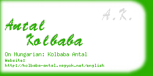 antal kolbaba business card